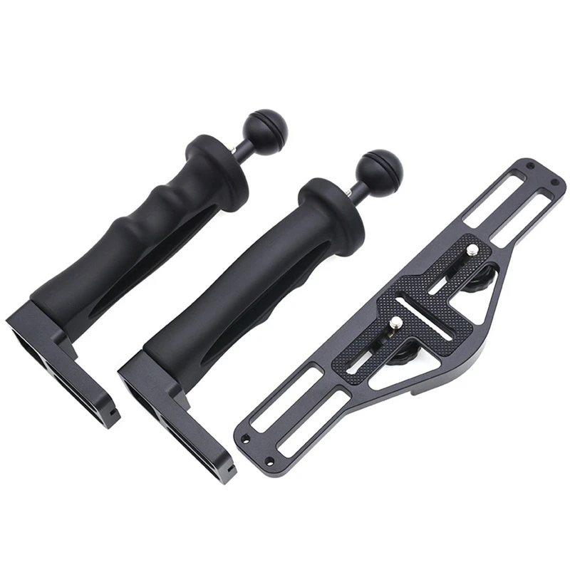 

Dual Handheld Stabilizer Diving Underwater Camera Housings Tray/Grip Waterproof With Double Handle For e Port Waterproof Case