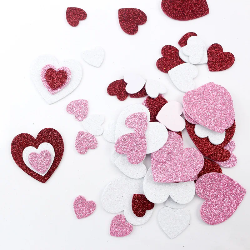 

Love Heart Stars Glitter Stickers Party Decoration Sticker Baby Shower Wedding Room Decor Wall Decorations Kids Toy