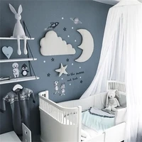 3pcsset nordic style 3d moon cloud star wall stickers baby room decoration kids play tent hanging ornament photography props
