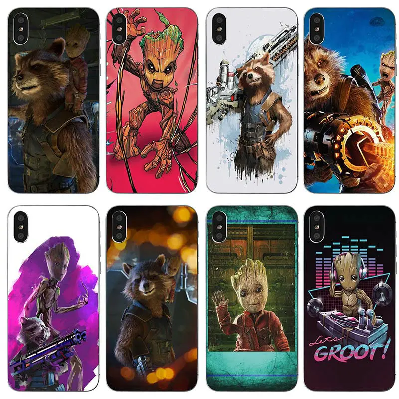 Стражи Галакси ракета енот для iPhone X XR XS Max 10 7 6 6s 8 Plus 4 4S 5 5S SE 5C Мягкие ТПУ чехлы