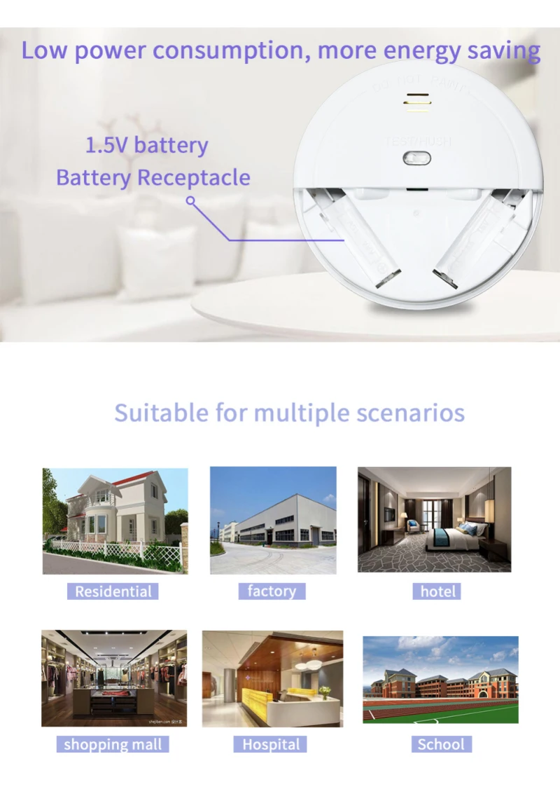 Tuya WiFi Smoke Detector Fire Alarm Independent Sensor For Home Office Security Photoelectric | Безопасность и защита