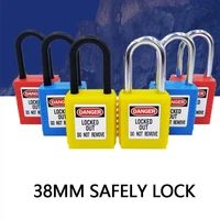 abs security padlock plastic shackle steel safety padlock nylon non conductive safety padlock with 2 unique key