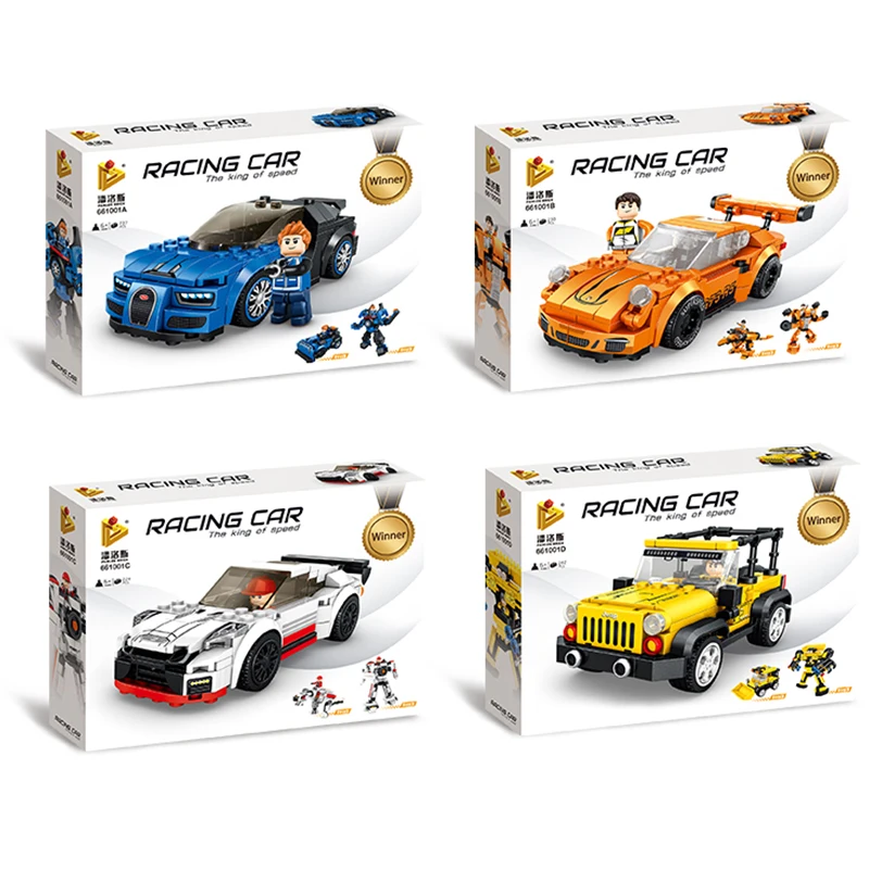 Строительные блоки РОБОТ город гоночный автомобиль игрушки Кирпичи развивающий
