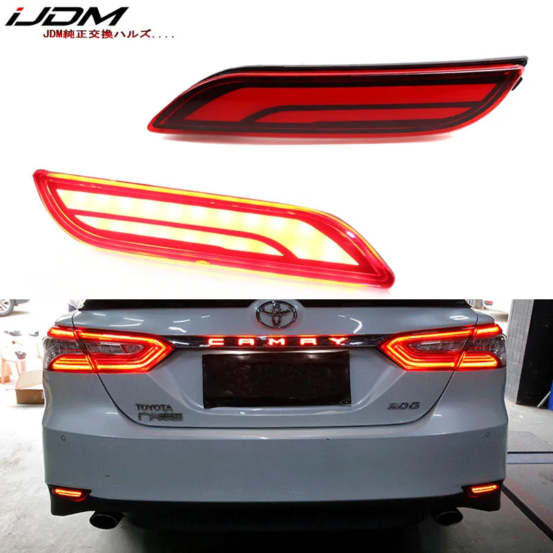 IJDM 3D оптический Светодиодный отражатель бампера светильник s для 2018 up Toyota Camry