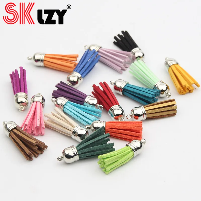 Винтажные Кожаные Кисточки серебристого цвета для изготовления ювелирных