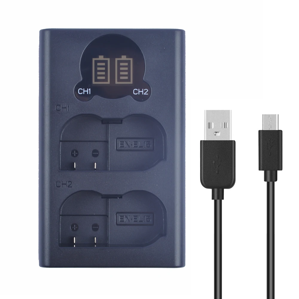 EN-EL15a EN-EL15b двойной ЖК-дисплей USB Батарея Зарядное устройство совместимо с Nikon D500 D600 D610 D7000 D7100 D7200 D750 D7500 камеры
