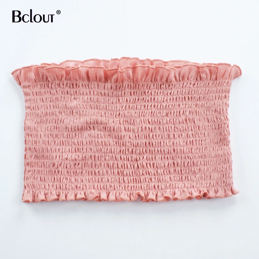 Bclut/розовый женский комплект 2 шт. укороченный топ без рукавов и юбка с оборками