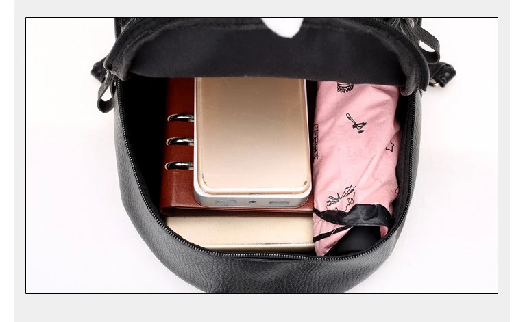 Женский рюкзак mochila mujer, кожаный маленький рюкзак, подростковые черные рюкзаки, Многофункциональный школьный рюкзак, повседневный рюкзак