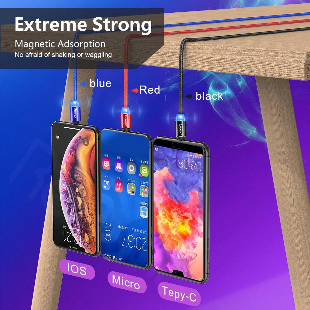 Магнитный кабель type C usb зарядный кабель Micro USB зарядное устройство для samsung Xiaomi iphone кабели для мобильных телефонов USB-C Магнитный шнур 1 м 2 м