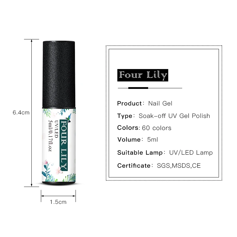 Матовое искусственное покрытие FOUR LILY матовое верхнее Искусственный лак