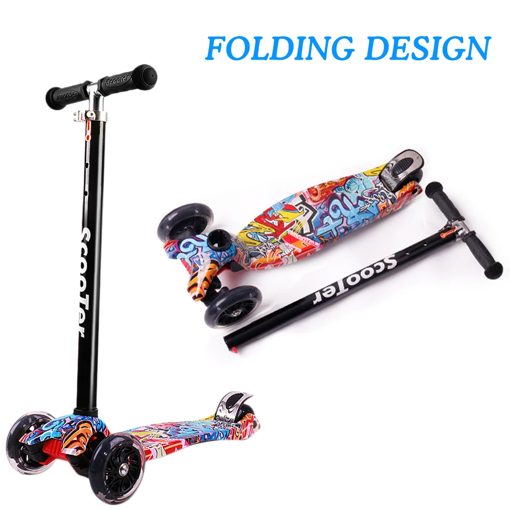 

Lightweight Scooter for Kids 3 Wheel Scooter with Light Up Wheels Kick Scooter for Toddlers 3-8 Year with Adjustable Height