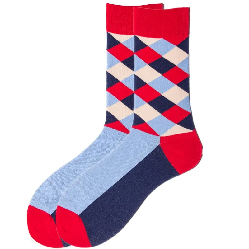 DOIAESKV мужские хлопковые счастливые носки модные красочные многоцветные