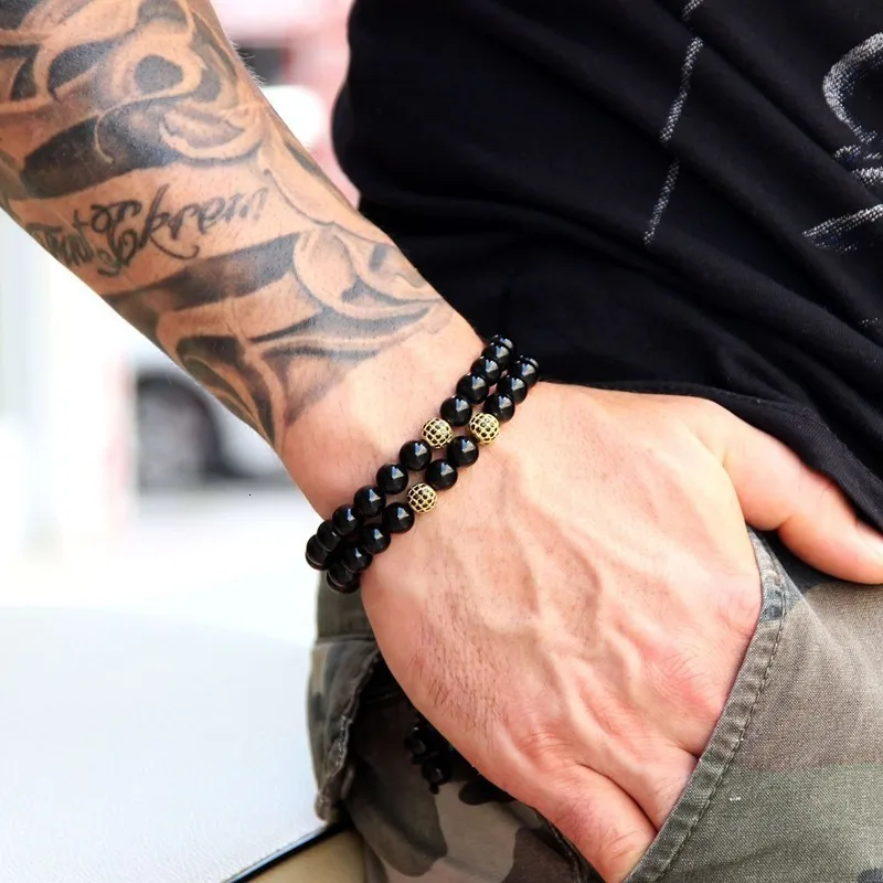 2 шт./компл. мужской браслет 2020 новая мода сделай сам 8 мм из шариков простой