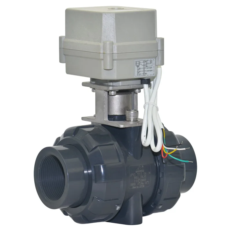 DN50 2 ''BSP/NPT ходовой моторизованный шаровой клапан 110 230VAC полный порт UPVC/pvc