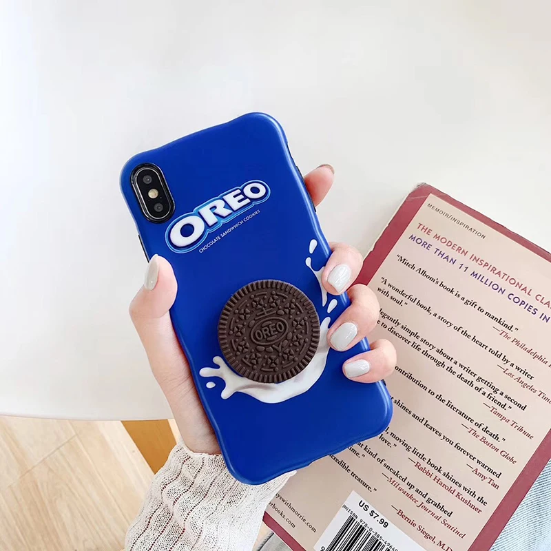 Милый 3D Oreo молочное шоколадное печенье Мягкий силиконовый чехол для iphone XS MAX XR 6S 7 8 Pplus Модный Роскошный чехол для телефона Fundas