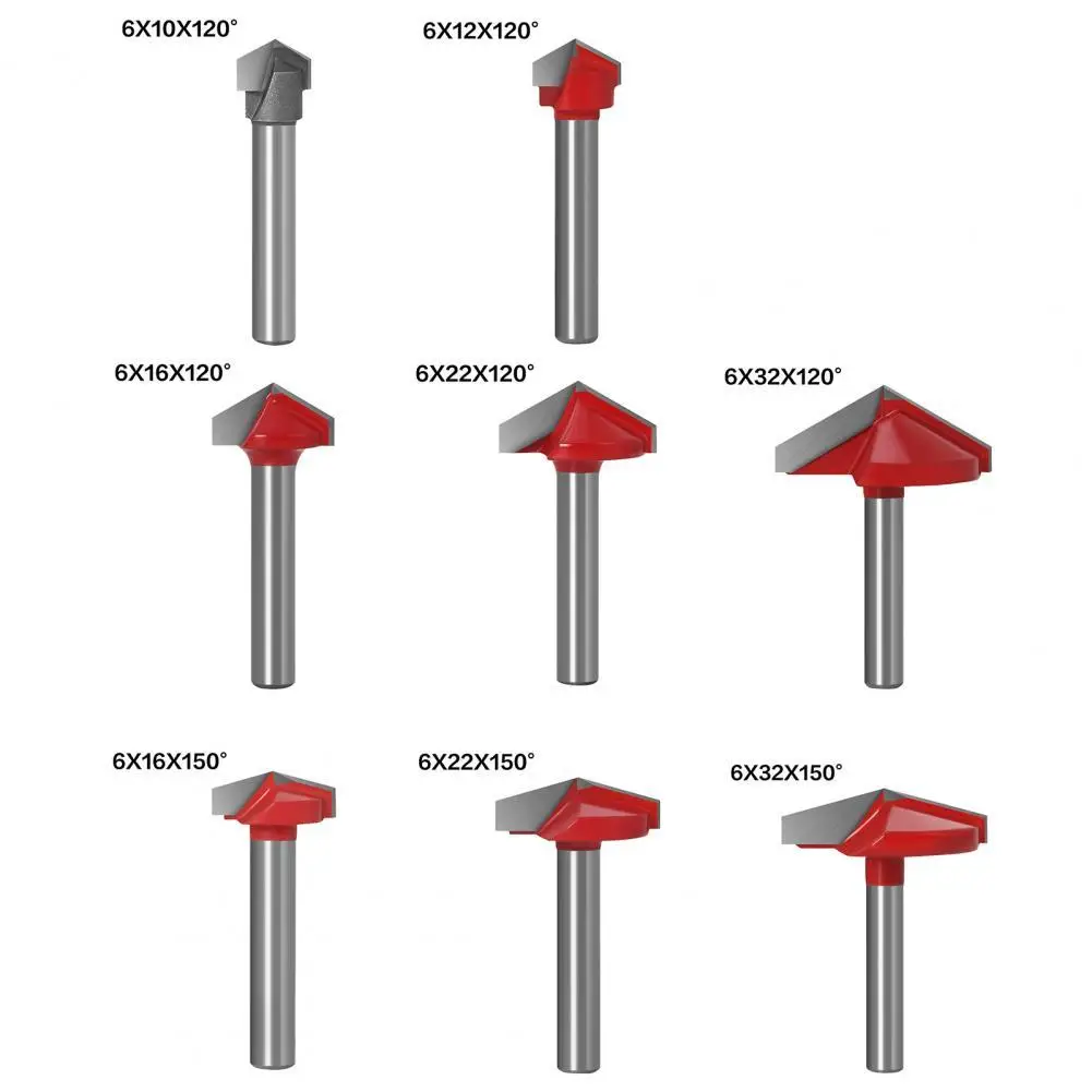 

Durable 120 150 Degrees Router Bit 6mm Handle Miter Bit Wear-resistant Hard Alloy Woodworking Milling Cutter for Engraving