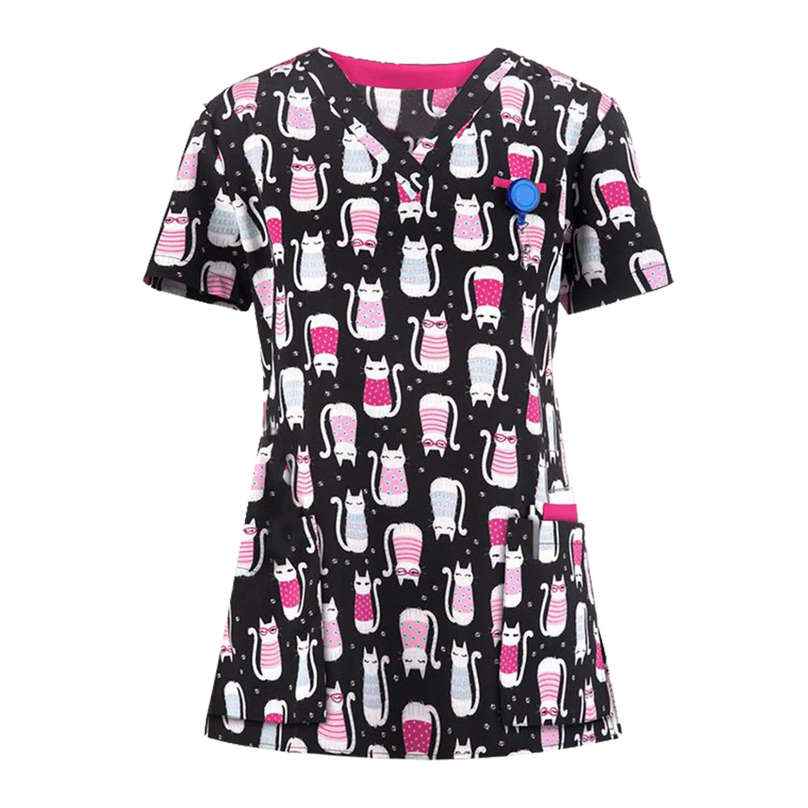 Женская блузка с коротким рукавом мультяшным принтом |