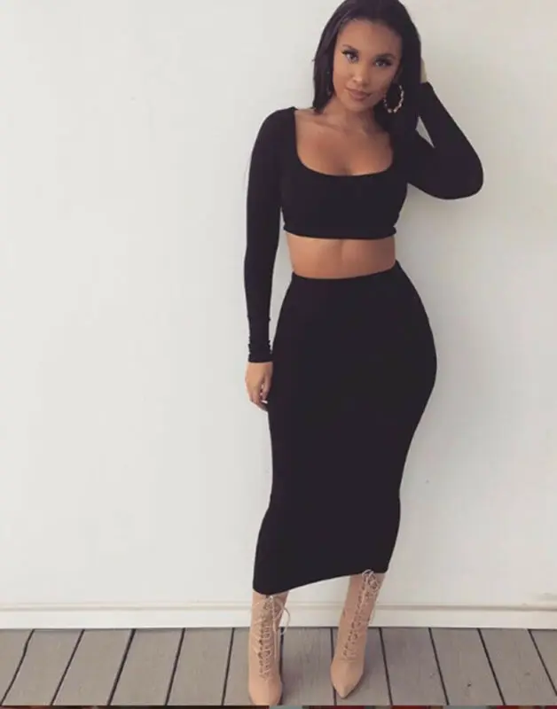 Женская юбка карандаш с завышенной талией однотонная Повседневная облегающая