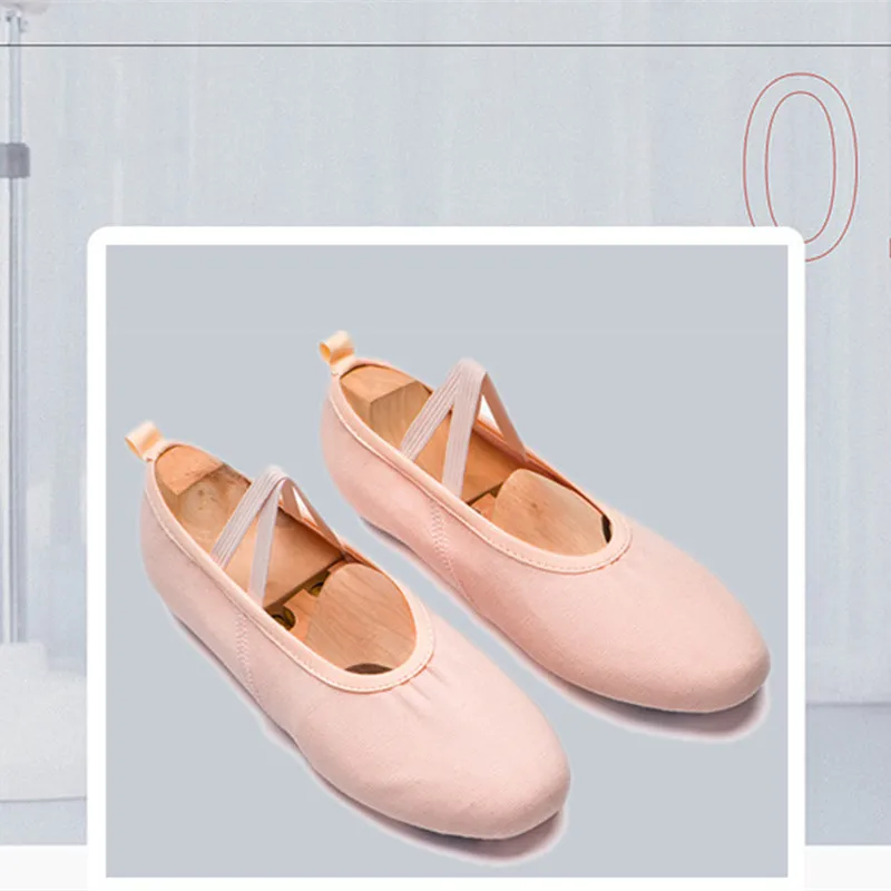 

EU25-43 Cloth Head Yoga Slippers Teacher Gym Indoor Exercise Canvas Ballet Dance Shoes Children Kids Girls Woman Large Size