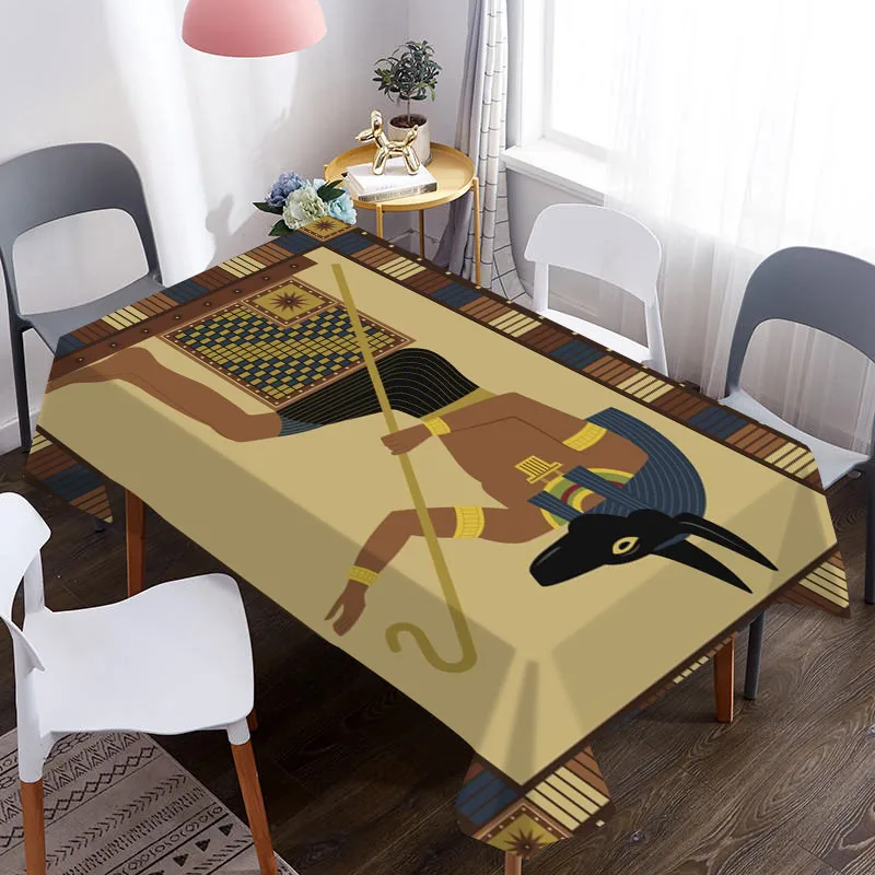 

Egypt Anubis Egyptian Tablecloth Party Decoration Picnic Table Rectangular Table Covers Wedding Event Home Dining Table Cloth