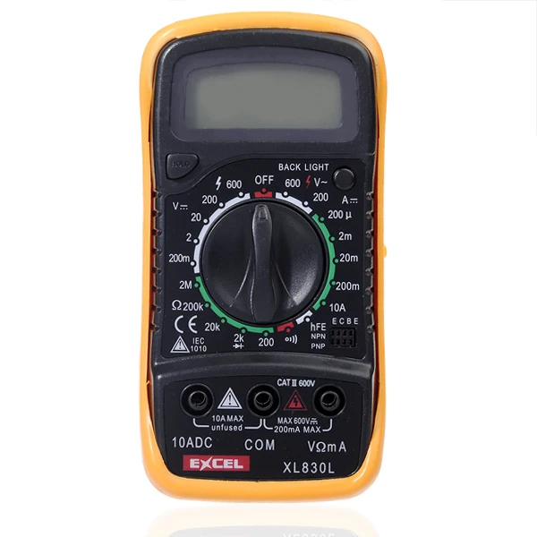 XL830L цифровой мультиметр Вольтметр Амперметр мультиметр AC/DC Напряжение Amp ток сопротивление тестер метр Синяя подсветка