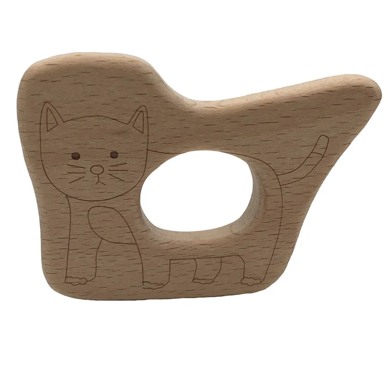 1pcs Infant Baby Teether Beech Wood Teethers Animal Shape Wood Baby Toy Teething Accessories Kid Teething Pendant Nursing Holder - Цвет: C816