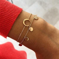 single bracelet for women bohemia fashion vintage wild style moon studded glamour girl wedding party gifts gold chain jewelry