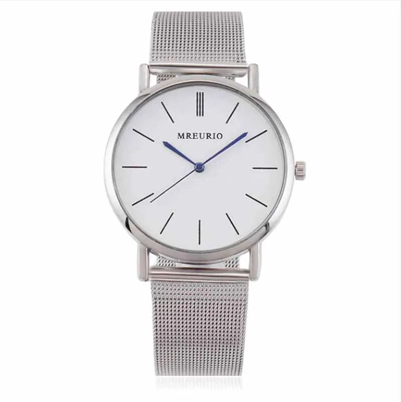 

Fashion Simple Stainless Steel Strap Lovers Watches Casual Alloy Case Quartz Wrist Watch Trendy Men Women Couple Jewelry Gifts