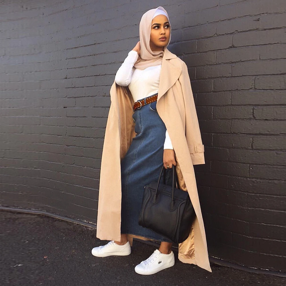 

Faldas Mujer Moda 2020 High Waist Long Denim Skirt Women Casual Jeans Pencil Bodycon Maxi Skirts Jupe Longue Femme Spodnica