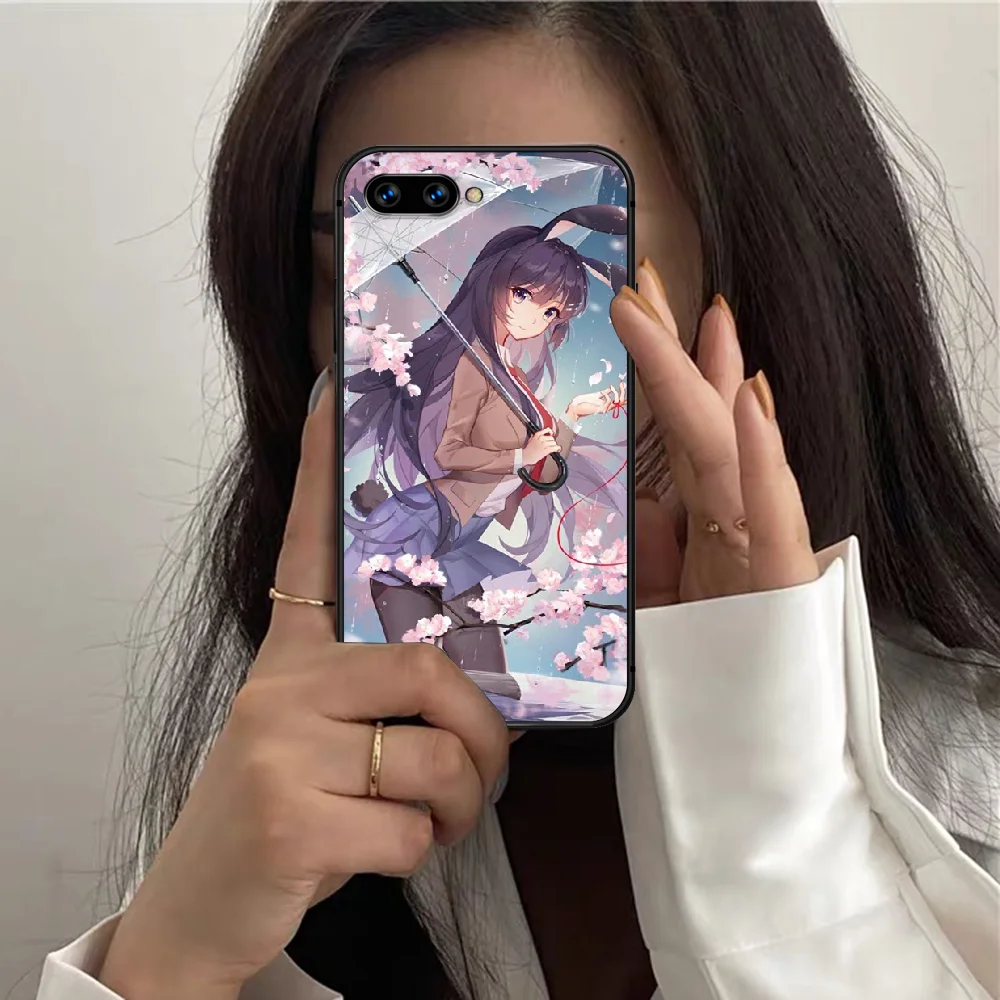 

Anime Mai Sakurajima Phone Case For HUAWEI Honor 7 8 A 9 X Mate 10 i 20 V 40 Pro Lite Y7 2019 black Cell Pretty Waterproof 3D