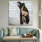 Абстрактная поп-Настенная картина Бэнкси Мона плакат лисы Холст Картина принты настенные картины Масляная картина для гостиной украшение для дома