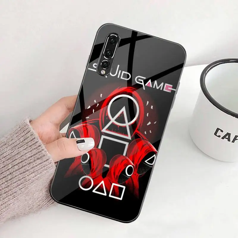 Чехол для телефона Squid Game 456, сериал ужасов, темперированное стекло, для Huawei P30 P20 P10 Lite Honor 7A 8X 9 10 Mate 20 Pro.