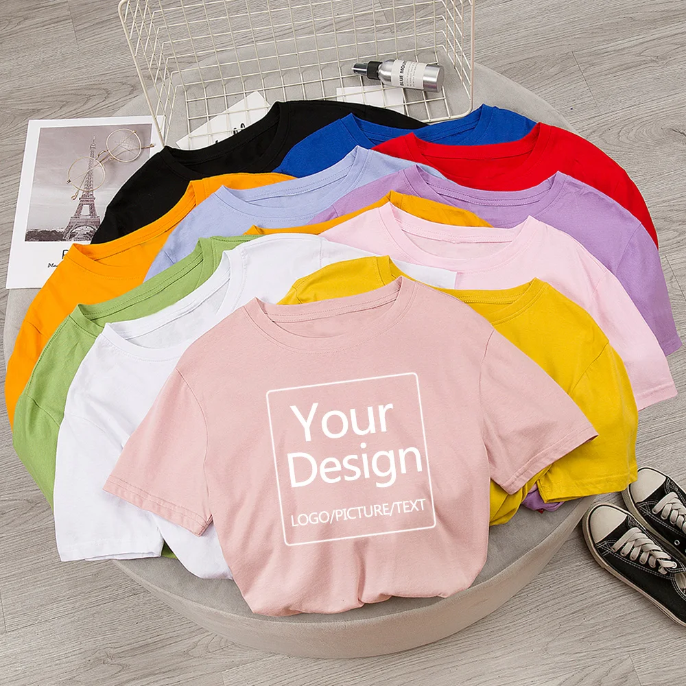 

Custom T-shirt Fashion Aesthetic Tee Summer Oversized Streetwear Casual Cotton Harajuku T Shirts Korean Womens Tops and Blouses