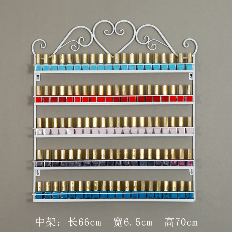 White middle rack Большой лак для ногтей стеллаж для хранения стены маникюра Косметика Дисплей Стенд Современный лак для ногтей, метал хранения для лака для ногтей, Красота салон - Цвет: White middle rack