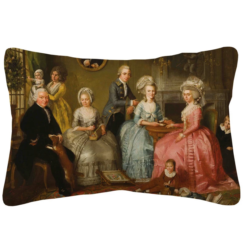 European Retro Vintage Family Portraits Cushion Covers Home Sofa Couch Decorative Linen Pillow Case | Дом и сад