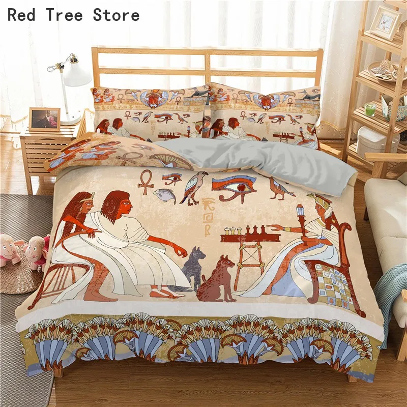 

Egypt Style Duvet Cover Set Retro Tribe 3d Bedding Set Home Textiles Microfiber For Boys Kids Adult Single Double Size Bedspread