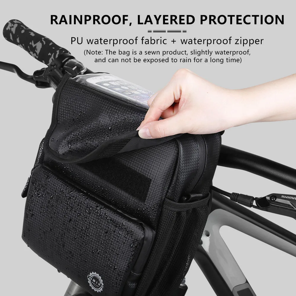 inbike handlebar bag bicycle bags frame pannier touchscreen front cell mobile phone bag waterproof shoulder bag bike accessories free global shipping