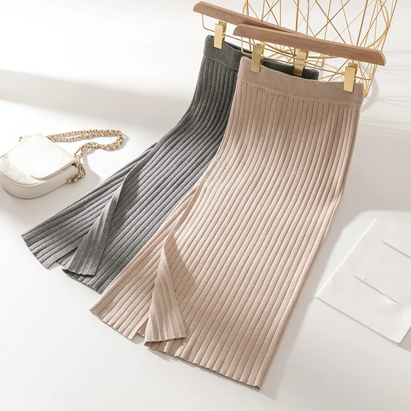 Sungtin Офисные женские туфли Разделение облигающие трикотажные юбки Для женщин