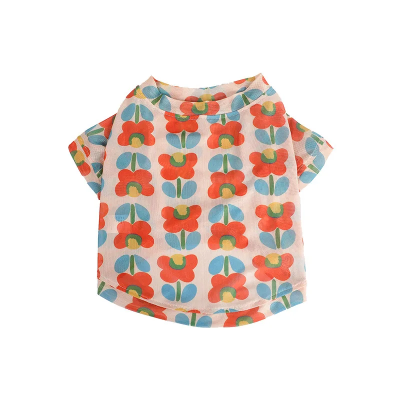 Жилеты для домашних животных собак летняя Сетчатая футболка одежда кошек