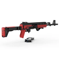 moc military series ak47 assault rifle akm gun building blocks soldiers wars arms model game toys for children launchable bricks