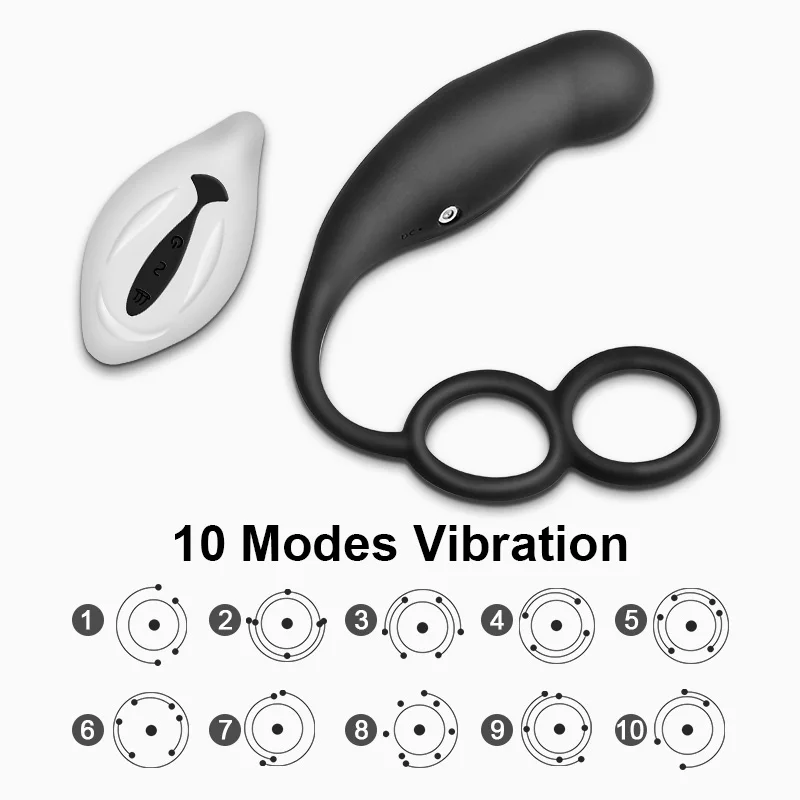 GUIMI массажер простаты вибратор с кольцом вибро анальная пробка гей секс игрушки