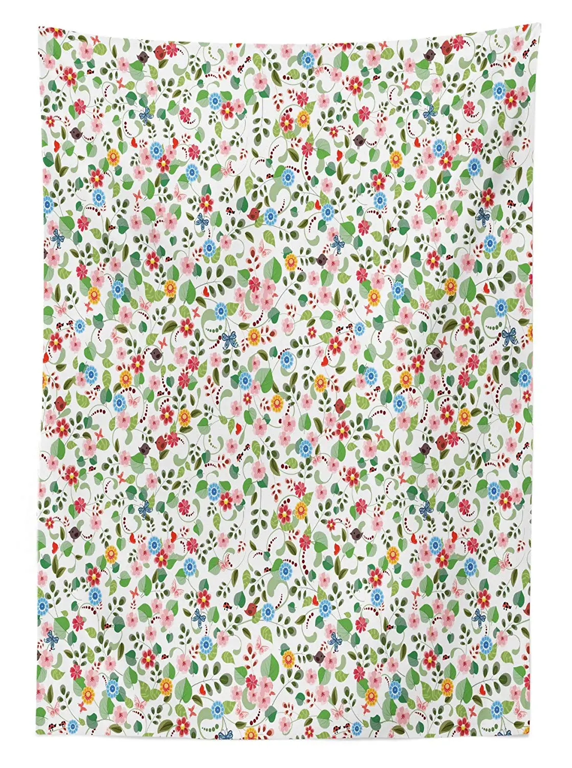 Весенняя скатерть современный цветочный дизайн крошечные цветы с листьями и