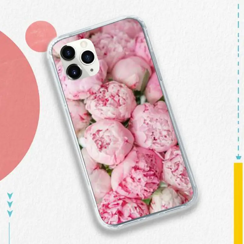 

Elegant Pink Purple Peony Flower high quality Phone Case cover for iPhone 11 12 pro XS MAX 8 7 6 6S Plus X 5S SE 2020 XR