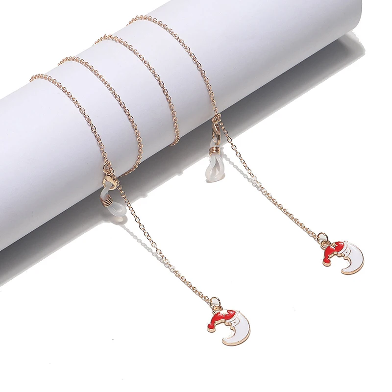 Очаровательные рождественские Нескользящие очки шнурок для очков цепочка