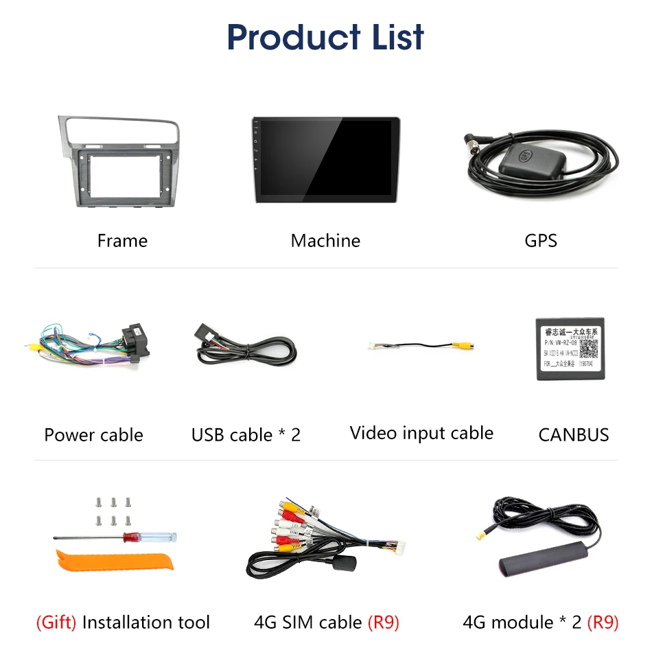 Jansite 4G RDS 1" автомобильное радио для Volkswagen Golf 7 VII- Wifi Android мультимедиа сенсорного экрана видеоплееры с CANBUS