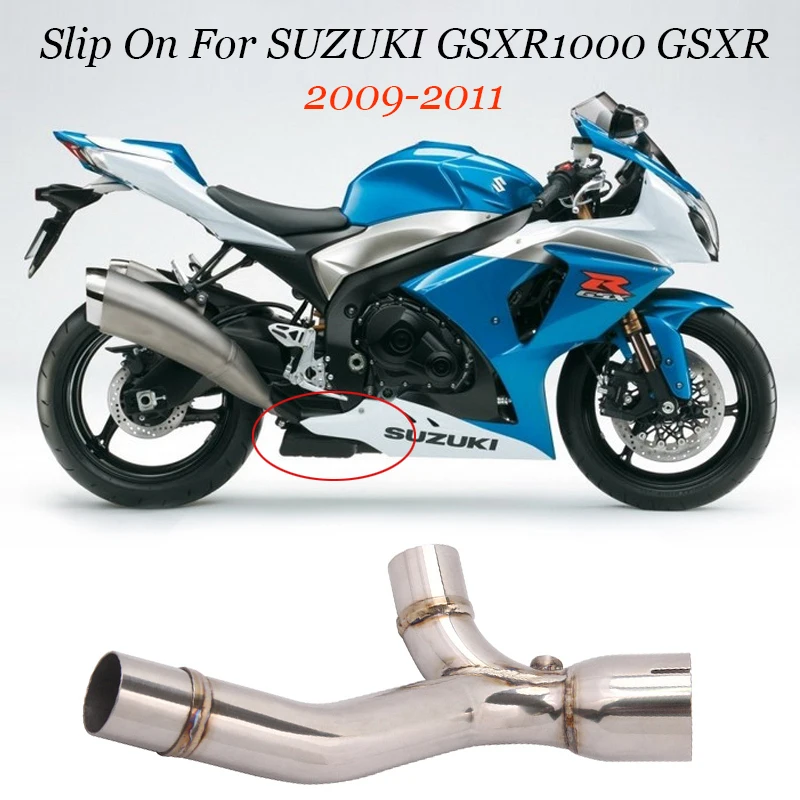 Silenciador de Escape para motocicleta, tubo de conexión medio modificado Y, antideslizante, para Suzuki GSXR1000, GSXR 1000, K9, 2009, 2010, 2011