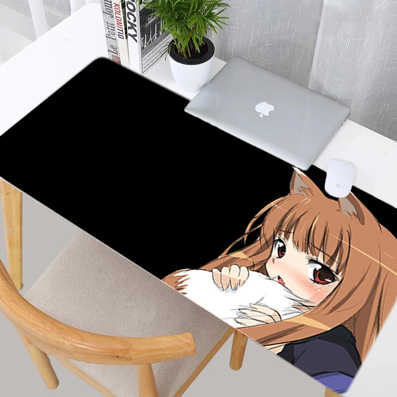 

Spice and Wolf Gaming Mouse Large Pad Varmilo Kawaii Girl Rug Big Laptop Gamer Hot Company Computer Desk Keyboard Mat Custom Pc