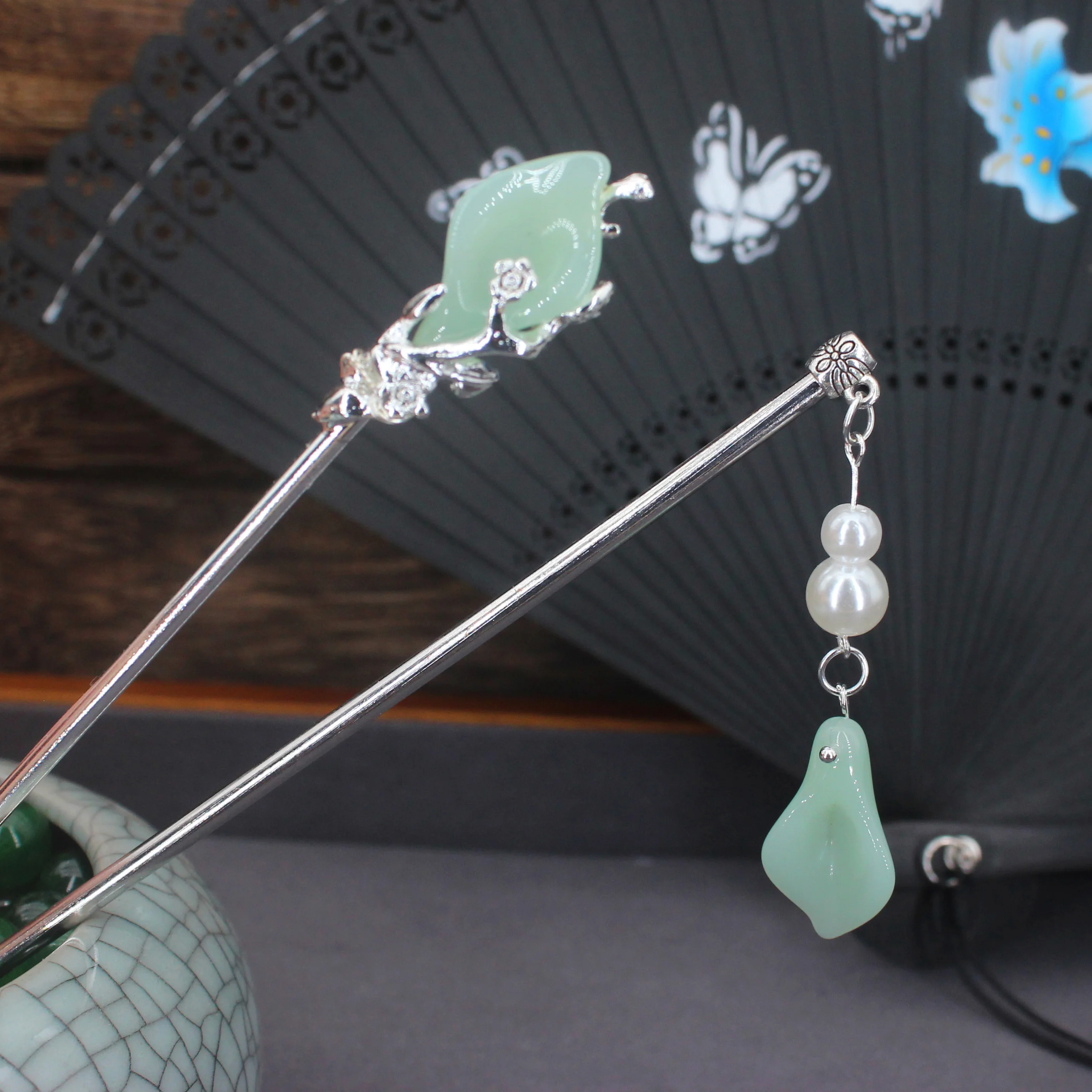 Vintage Chinese Style Hanfu Hair Stick Women Metal Glaze Hair Fork Hair Chopsticks Hairpin Woman Hair Jewelry Accessories