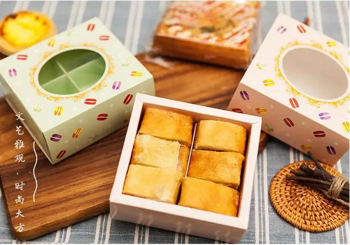 15 шт. упаковка для печенья Макарон коробка выпечки прозрачное окно подарочная