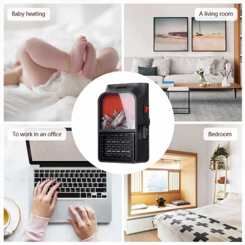 

Portable Mini Electric Fan Heater Heating Stove Radiator Warmer Plug in Hot Air Fast Wall Heater Blower for Home Winter